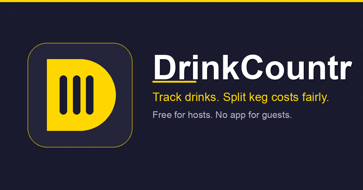 DrinkCountr brand card: a live house-party drink tracker