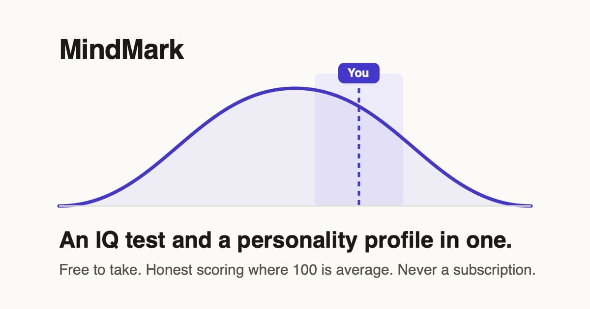 MindMark brand card: an IQ estimate and personality profile in one test